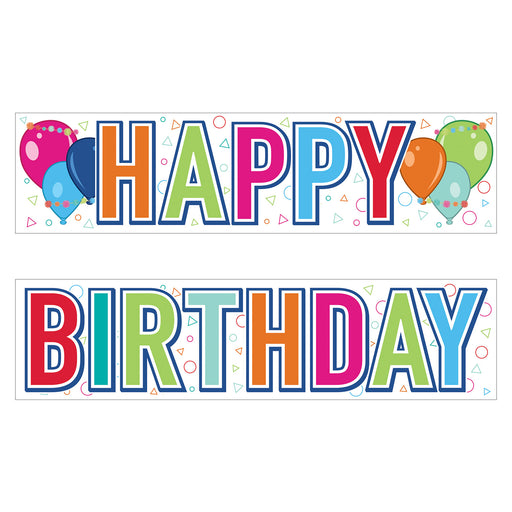 Plas Jumbo Happy Birthday Yard Sign Set – 11¾" x 3' 11" – (1/Pkg) by Beistle for Birthday Plastic Yard Signs