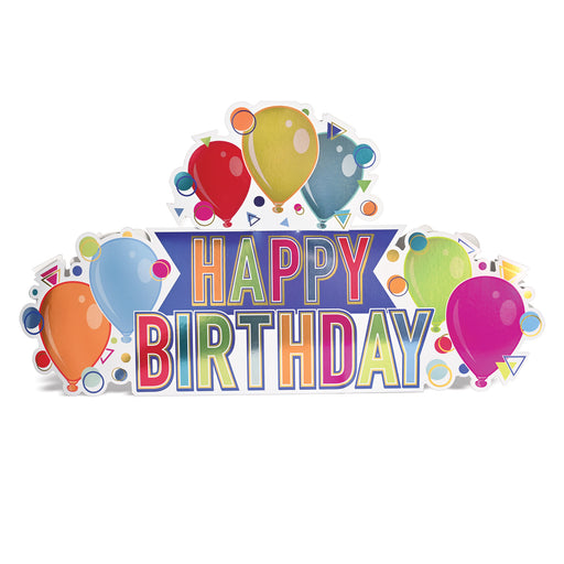 3-D Foil Happy Birthday Centerpiece – 8¾" x 15½" – (1/Pkg) by Beistle for Birthday 3-D