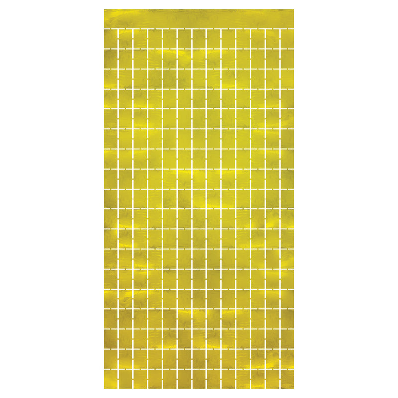 Metallic Square Curtain – 6' 6" x 3' 2¼" – (1/Pkg) by Beistle for General Occasion Curtains