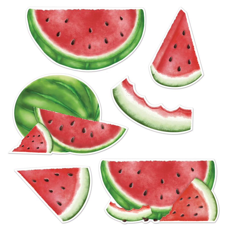 Watermelon Cutouts – 5"-11" – (6/Pkg) by Beistle for Spring/Summer Printed