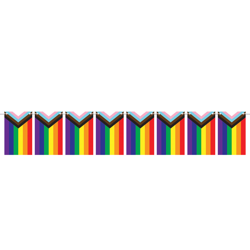 Pride Flag Pennant Streamer – 7" x 4' 6" – (1/Pkg) by Beistle for Rainbow Streamers