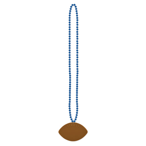 Beads w/Football Medallion – 33" – (1/Card) by Beistle for Football Beads with Medallion