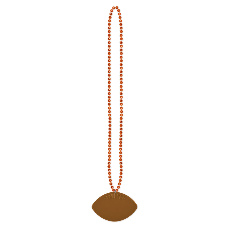 Beads w/Football Medallion – 33" – (1/Card) by Beistle for Football Beads with Medallion