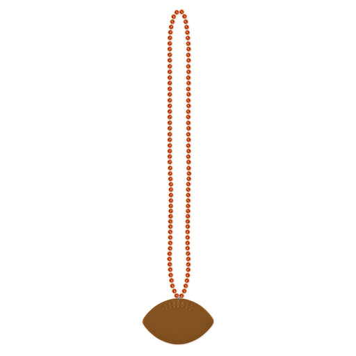 Beads w/Football Medallion – 33" – (1/Card) by Beistle for Football Beads with Medallion