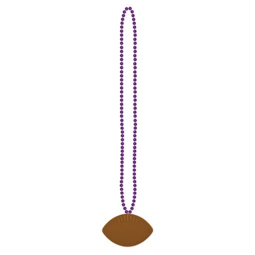 Beads w/Football Medallion – 33" – (1/Card) by Beistle for Football Beads with Medallion