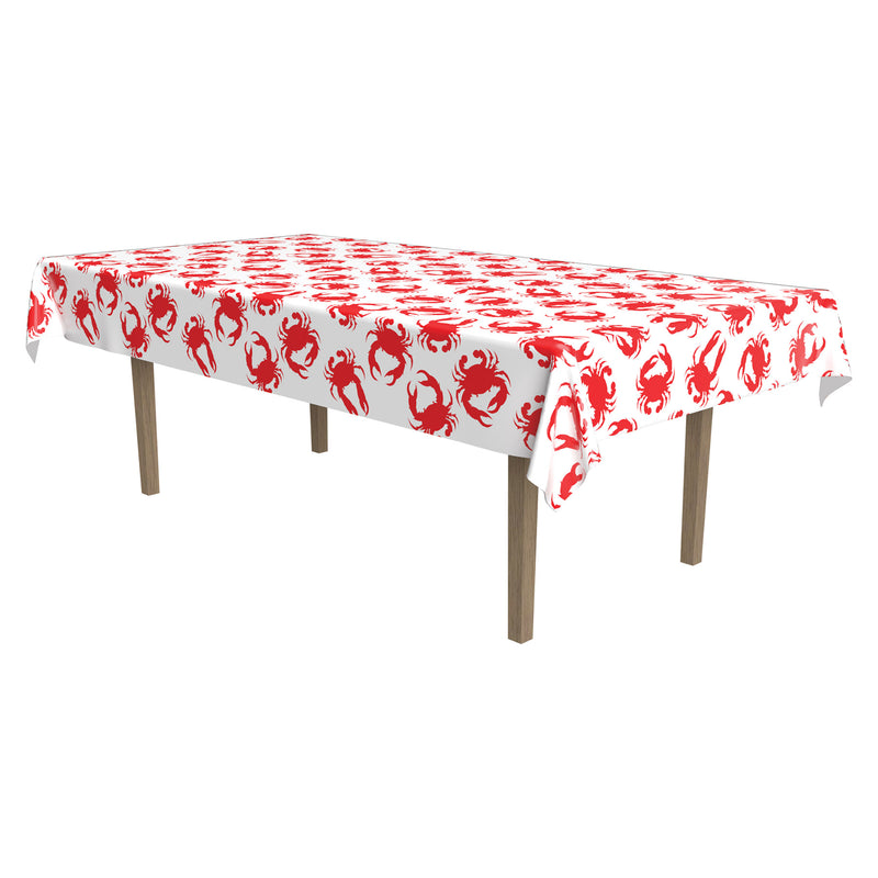Crab Tablecover – 54" x 108" – (1/Pkg) by Beistle for Luau Table Covers - Patterned