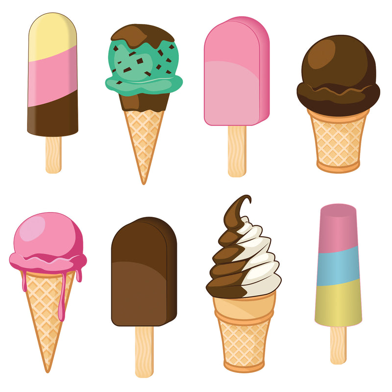 Ice Cream Cutouts – 9"-11¾" – (8/Pkg)