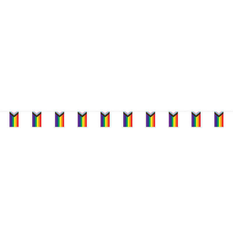 Pride Flag Pennant Banner – 9" x 10' – (1/Pkg) by Beistle for Rainbow Pennant Banners