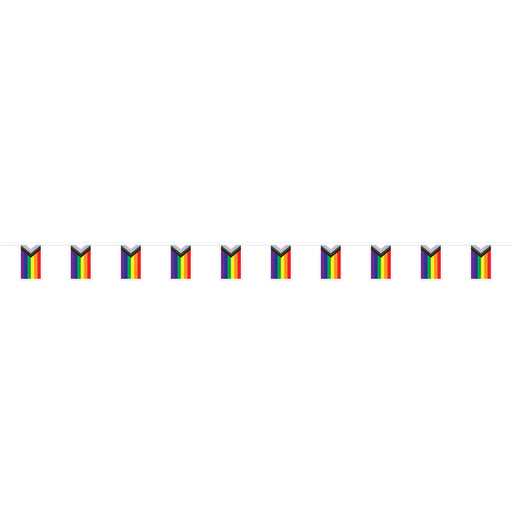 Pride Flag Pennant Banner – 9" x 10' – (1/Pkg) by Beistle for Rainbow Pennant Banners