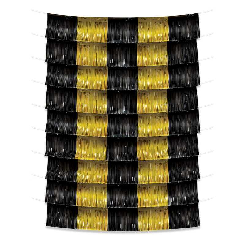 Metallic Fringe Garland Backdrop – 9¾" x 6' – (9/Pkg) by Beistle for General Occasion Metallic