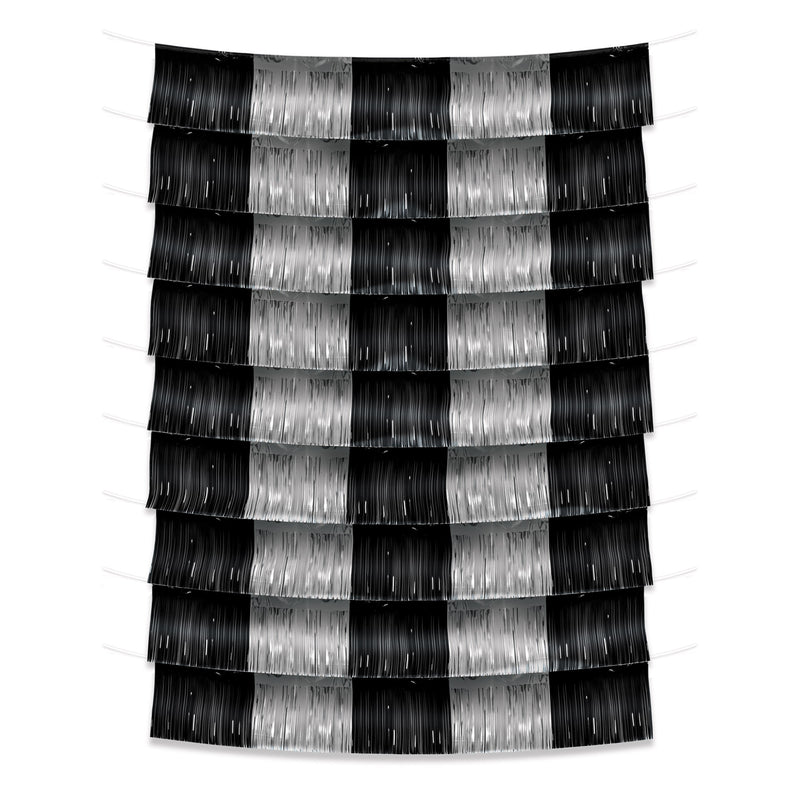 Metallic Fringe Garland Backdrop – 9¾" x 6' – (9/Pkg) by Beistle for General Occasion Metallic