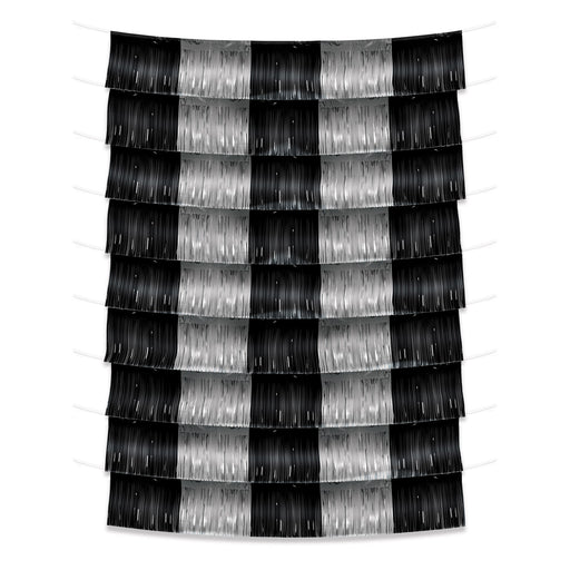 Metallic Fringe Garland Backdrop – 9¾" x 6' – (9/Pkg) by Beistle for General Occasion Metallic