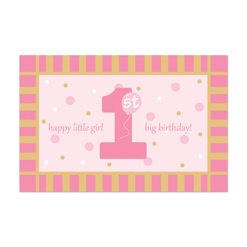Plastic 1st Birthday Floor Mat – 30" x 3' 10" – (1/Pkg) by Beistle for 1st Birthday Plastic