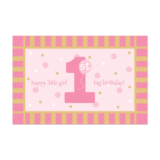Plastic 1st Birthday Floor Mat – 30" x 3' 10" – (1/Pkg) by Beistle for 1st Birthday Plastic