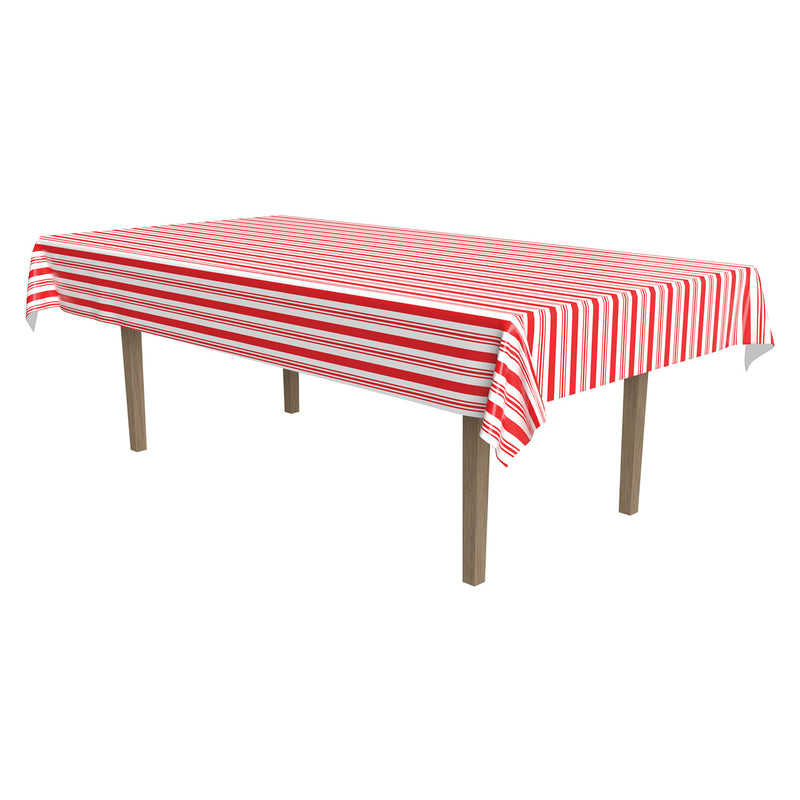 Striped Tablecover – 54" x 108" – (1/Pkg) by Beistle for Circus Table Covers - Patterned