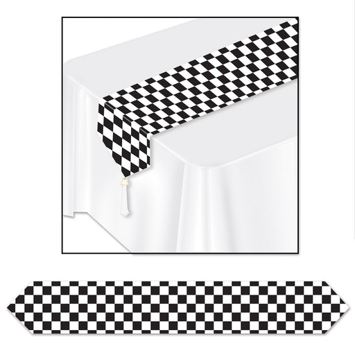 Printed Checkered Table Runner – 11" x 6' – (1/Pkg) by Beistle for Racing Table Runners - Printed
