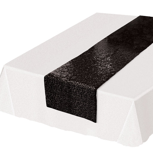 Sequined Table Runner – 11¼" x 6' 3" – (1/Pkg) by Beistle for General Occasion Table Runners - Fabric