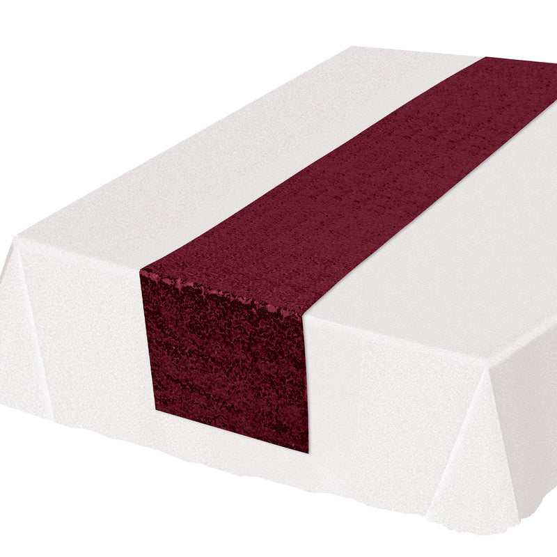 Sequined Table Runner – 11¼" x 6' 3" – (1/Pkg) by Beistle for General Occasion Table Runners - Fabric