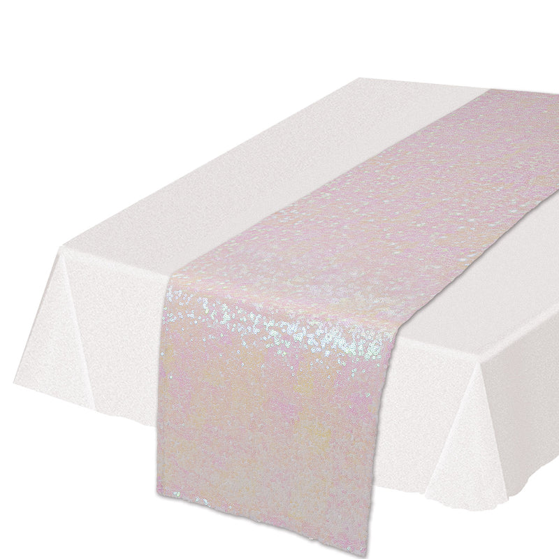 Sequined Table Runner – 11¼" x 6' 3" – (1/Pkg) by Beistle for General Occasion Table Runners - Fabric