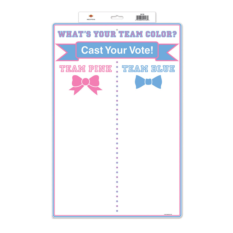 Team Voting Tally Board – 20¼" x 13½" – (1/Card) by Beistle for Baby Shower Signs