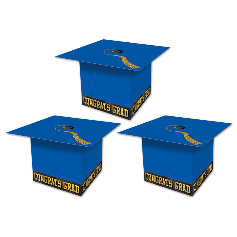 Grad Cap Favor Boxes – 3¼" x 3¼" – (3/Pkg) by Beistle for Graduation Favor Boxes