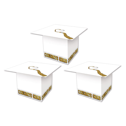 Grad Cap Favor Boxes – 3¼" x 3¼" – (3/Pkg) by Beistle for Graduation Favor Boxes