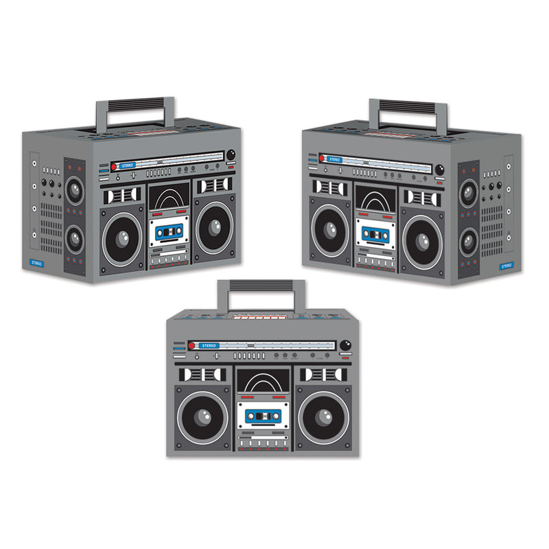 Boom Box Favor Boxes – 4" x 5¾" – (3/Pkg) by Beistle for 80's Favor Boxes