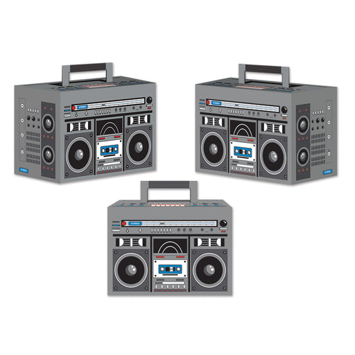 Boom Box Favor Boxes – 4" x 5¾" – (3/Pkg) by Beistle for 80's Favor Boxes