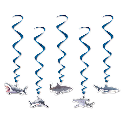 Shark Whirls – 32"-3' – (5/Pkg) by Beistle for Shark Whirls