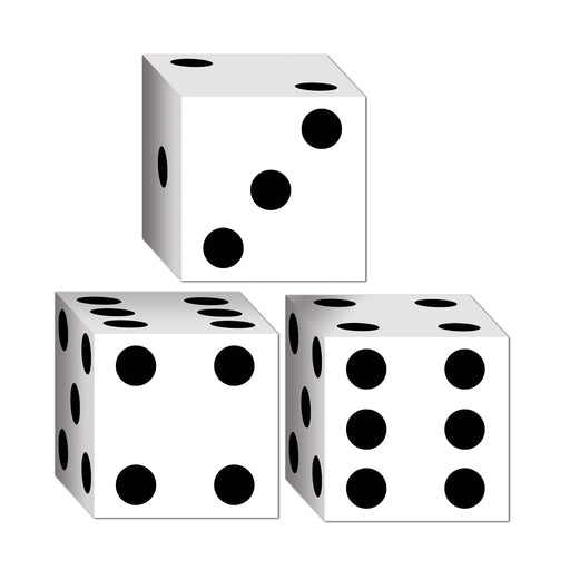Dice Favor Boxes – 3¼" x 3¼" – (3/Pkg) by Beistle for Casino Favor Boxes