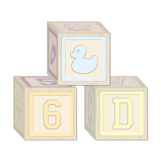 Baby Blocks Favor Boxes – 3¼" x 3¼" – (3/Pkg) by Beistle for Baby Shower Favor Boxes