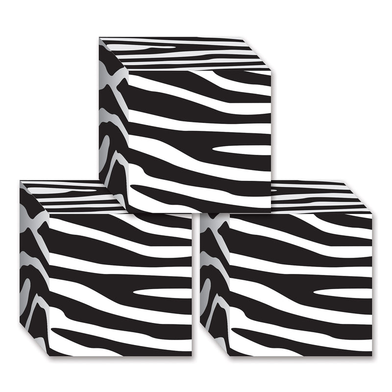 Zebra Print Favor Boxes – 3¼" x 3¼" – (3/Pkg) by Beistle for Jungle Favor Boxes