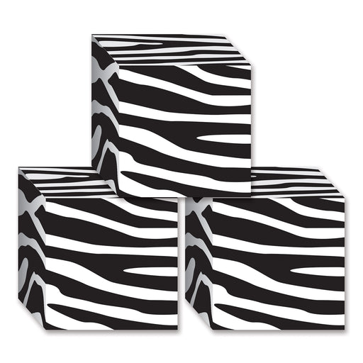 Zebra Print Favor Boxes – 3¼" x 3¼" – (3/Pkg) by Beistle for Jungle Favor Boxes