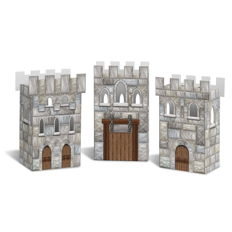 Castle Favor Boxes – 3¼" x 6" – (3/Pkg) by Beistle for Medieval Favor Boxes