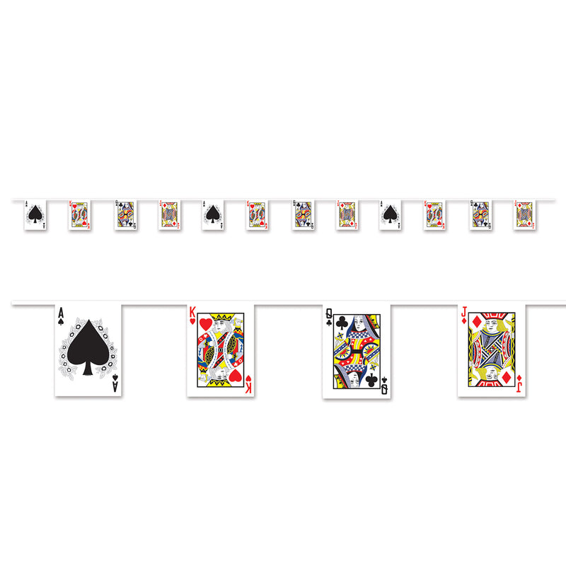 Playing Card Pennant Banner – 7" x 12' – (1/Pkg) by Beistle for Casino Pennant Banners