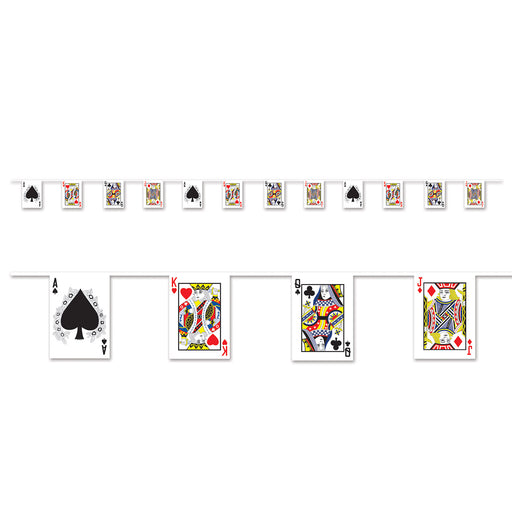 Playing Card Pennant Banner – 7" x 12' – (1/Pkg) by Beistle for Casino Pennant Banners