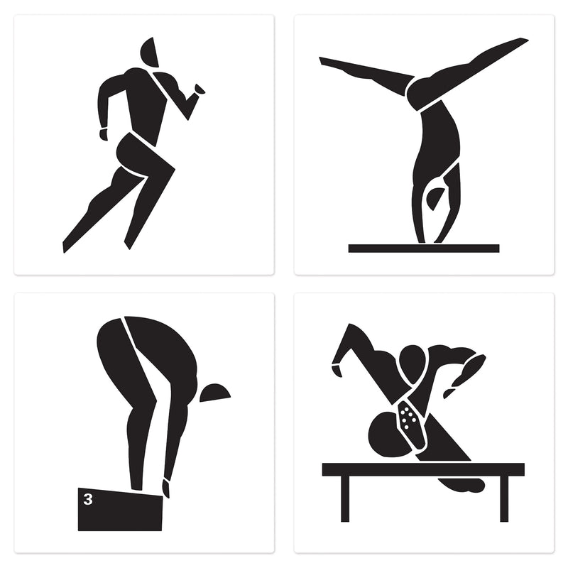 Summer Sports Cutouts – 12" x 12" – (4/Pkg) by Beistle for Sports Silhouettes