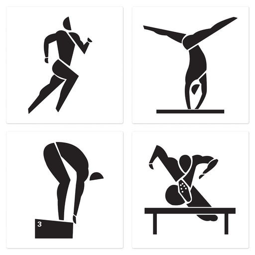 Summer Sports Cutouts – 12" x 12" – (4/Pkg) by Beistle for Sports Silhouettes