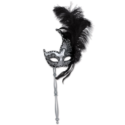 Costume Mask w/Stick by Beistle for Mardi Gras Novelty