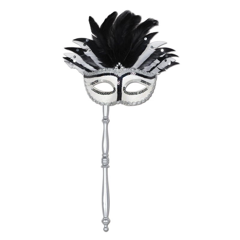 Costume Mask w/Stick by Beistle for Mardi Gras Novelty