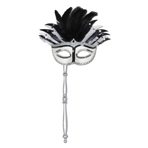 Costume Mask w/Stick by Beistle for Mardi Gras Novelty