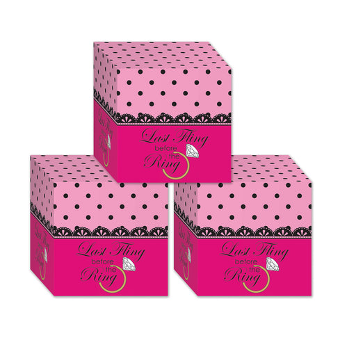 Bachelorette Favor Boxes – 3¼" x 3¼" – (3/Pkg) by Beistle for Bachelorette Favor Boxes