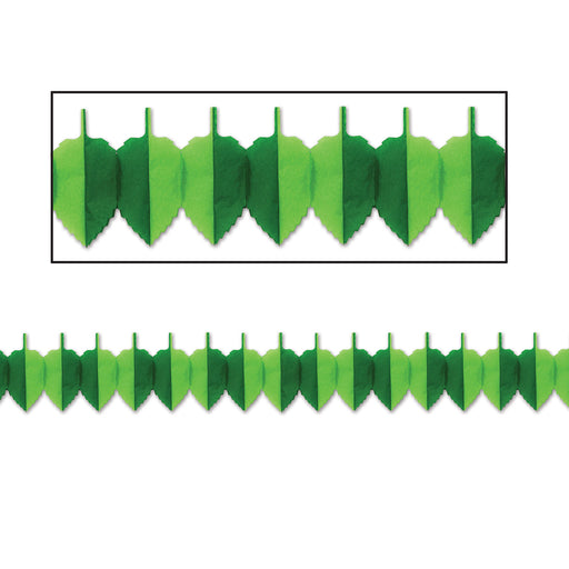 Spring Leaf Garland – 7" x 12' – (1/Pkg) by Beistle for Spring/Summer Tissue
