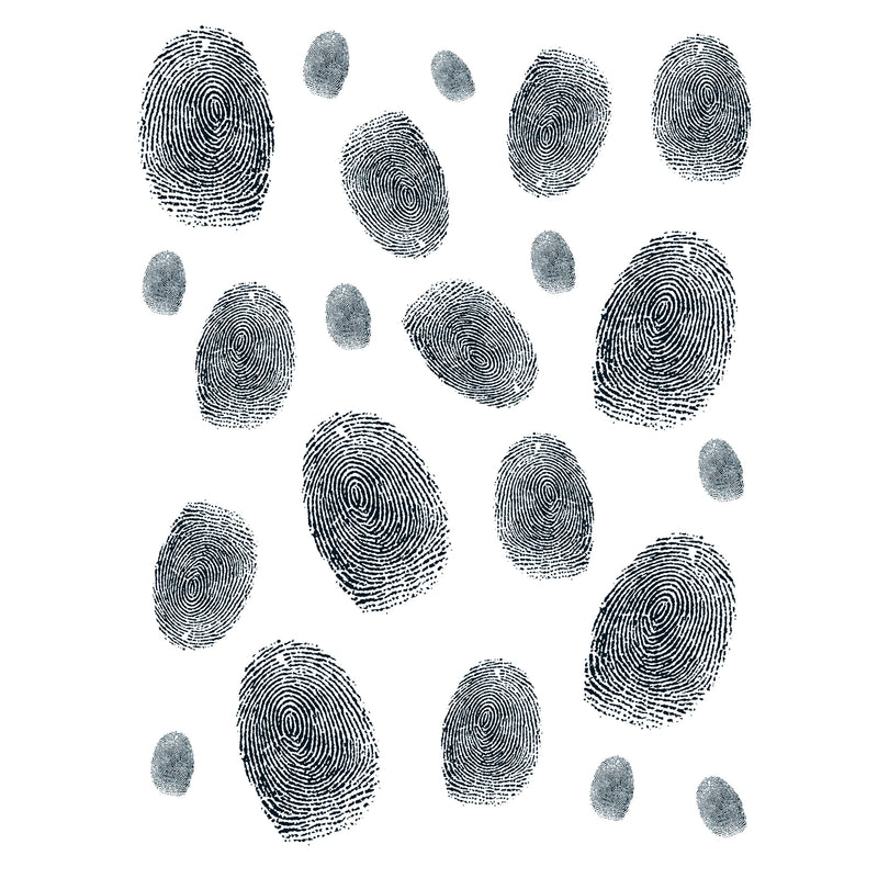 Fingerprints Peel 'N Place – 12" x 17" Sh – (22/Sh) by Beistle for Crime Scene Peel 'N Place