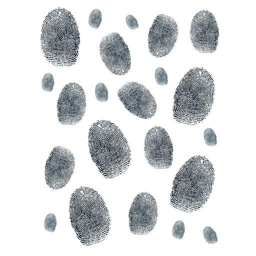 Fingerprints Peel 'N Place – 12" x 17" Sh – (22/Sh) by Beistle for Crime Scene Peel 'N Place