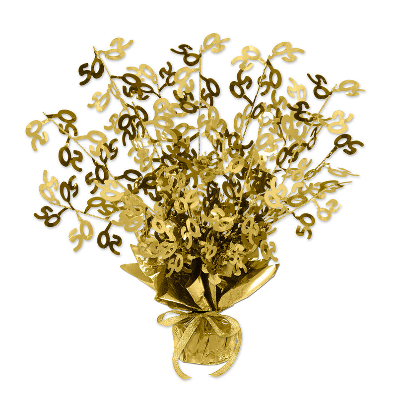 "50" Gleam 'N Burst Centerpiece – 15" – (1/Pkg) by Beistle for Anniversary Gleam 'N Burst