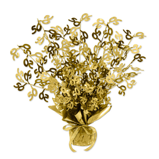 "50" Gleam 'N Burst Centerpiece – 15" – (1/Pkg) by Beistle for Anniversary Gleam 'N Burst
