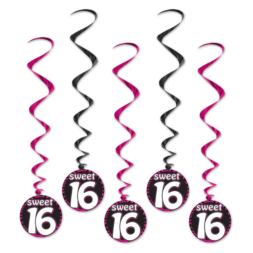 Sweet 16 Whirls – 3' 7" – (5/Pkg) by Beistle for Sweet 16 Whirls