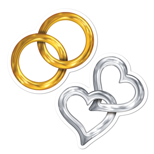 Mini Wedding Cutouts – 5" – (10/Pkg) by Beistle for Anniversary Printed