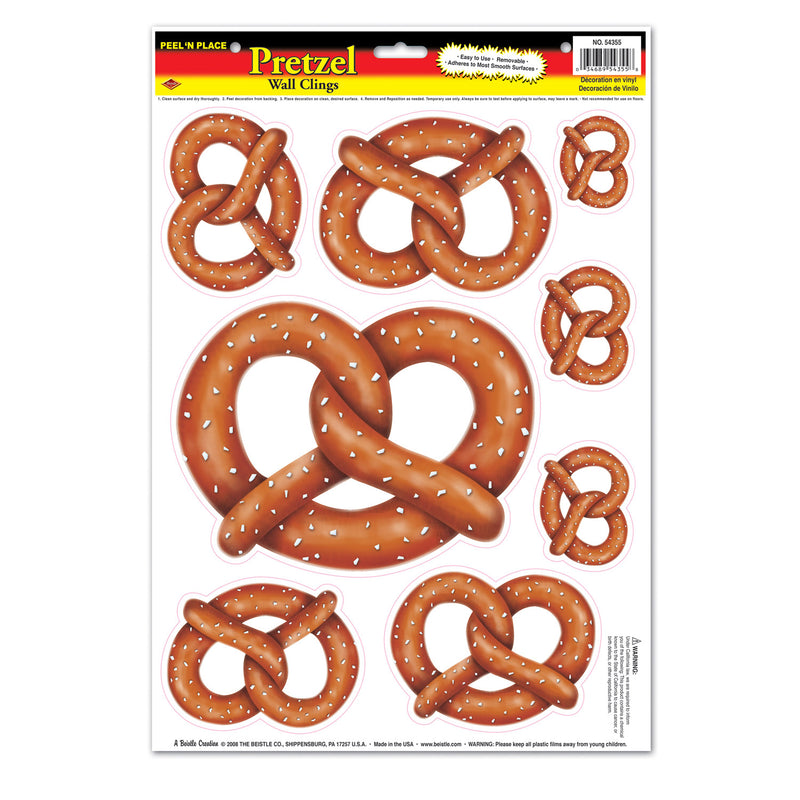 Pretzels Peel 'N Place – 12" x 17" Sh – (8/Sh) by Beistle for Oktoberfest Peel 'N Place